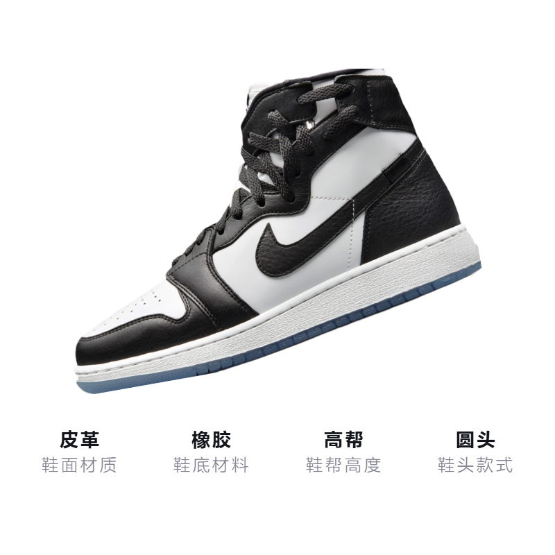 Баскетбольные кроссовки Jordan Air Jordan 1 Rebel XX Concord (черно-белые) — фото 3
