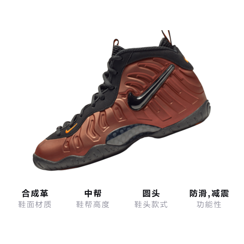 Кроссовки Nike Foamposite Pro Color Shift (коричнево-черные) — фото 3