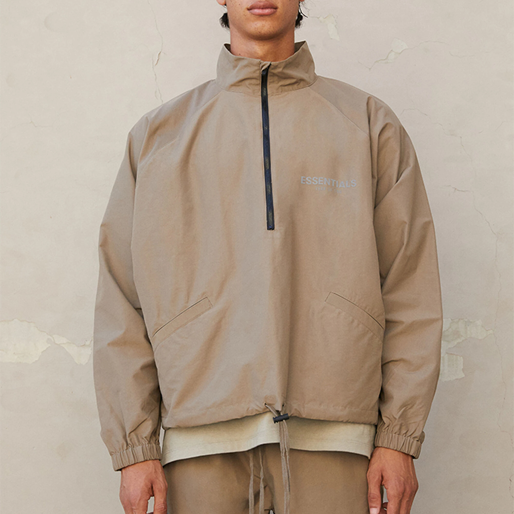 Fear of God Essentials FW21 Half Zip Track Jacket Harvest Logo  