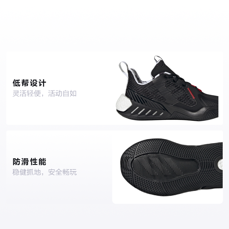 Детские кроссовки adidas 4Uture (черно-бело-красный) — Чёрный / белый / красный — фото 2