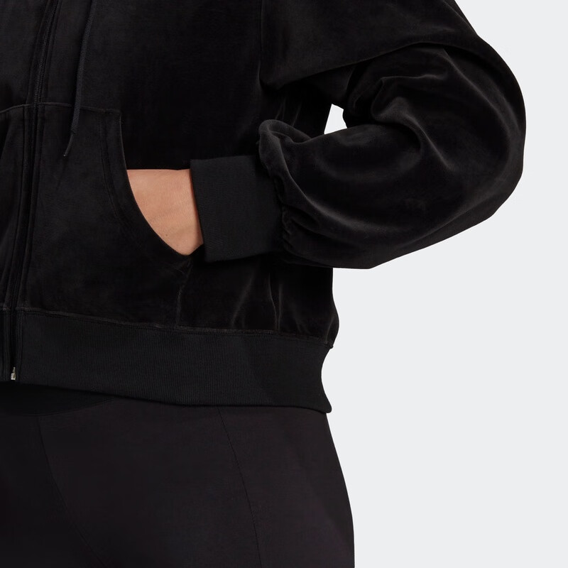 Женская куртка adidas Crop Fz W (черный) — фото 6