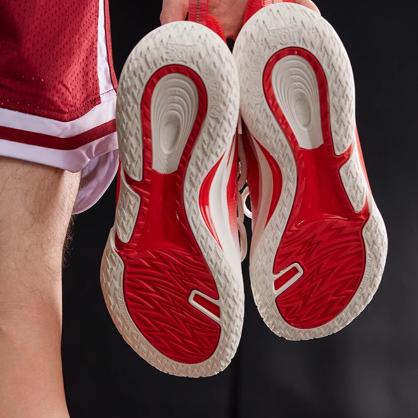 361° LIGHT UP Mesh Slip Resistant Abrasion Resistant Low top Basketball Shoes Men’s White Red