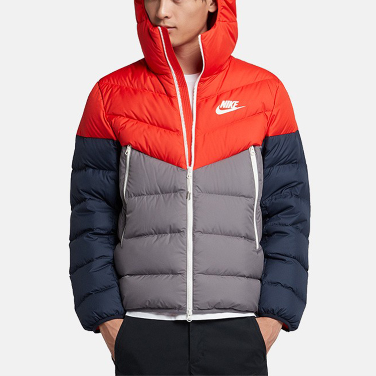 Мужская куртка Nike Windrunner Down Fill (красно-сине-серая) — фото 3