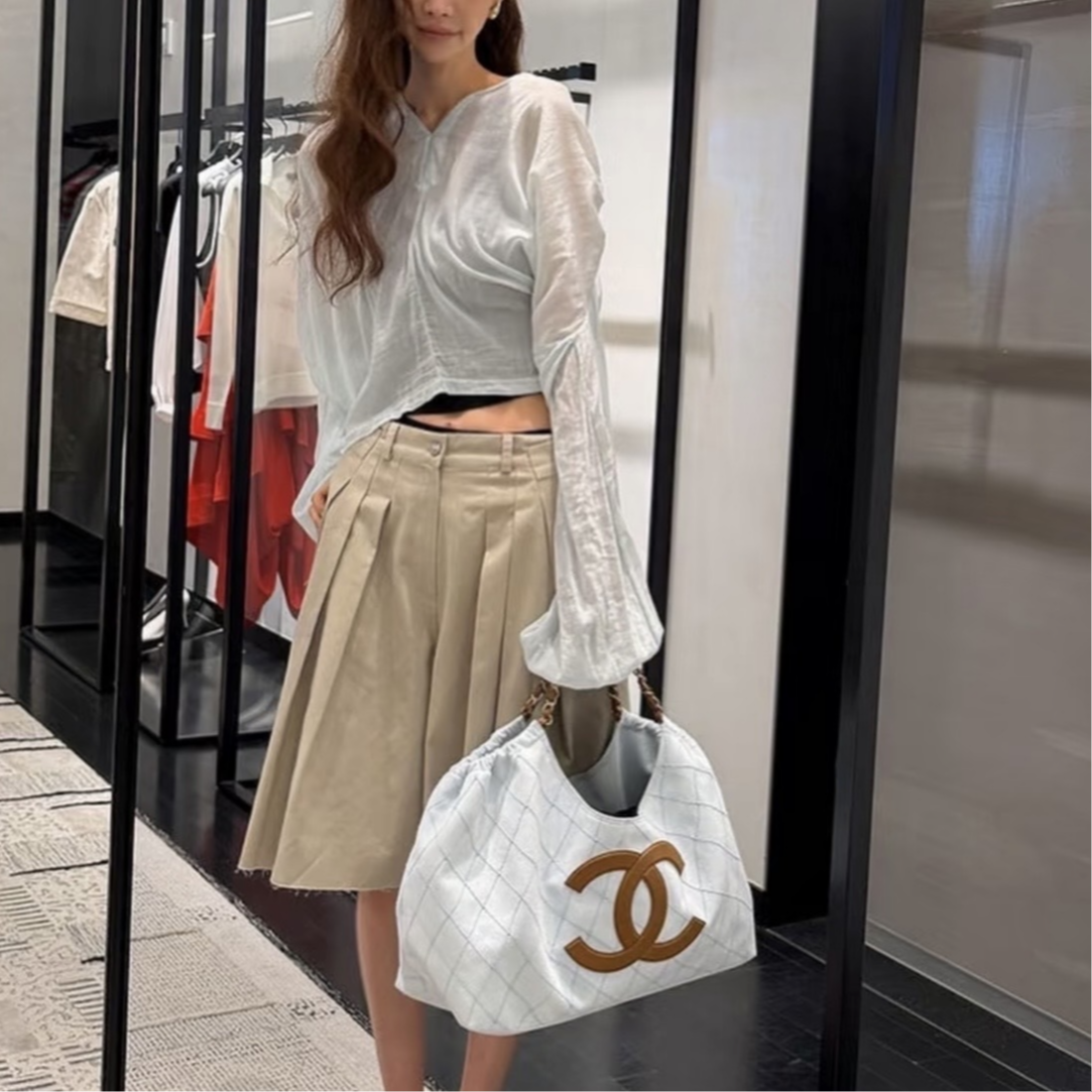 Женская сумка Chanel (голубой) — фото 4