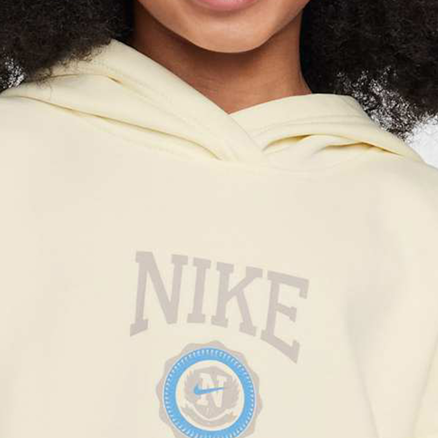 Женское худи Nike Sportswear Club FLEECE / (бежево-серое) — фото 3