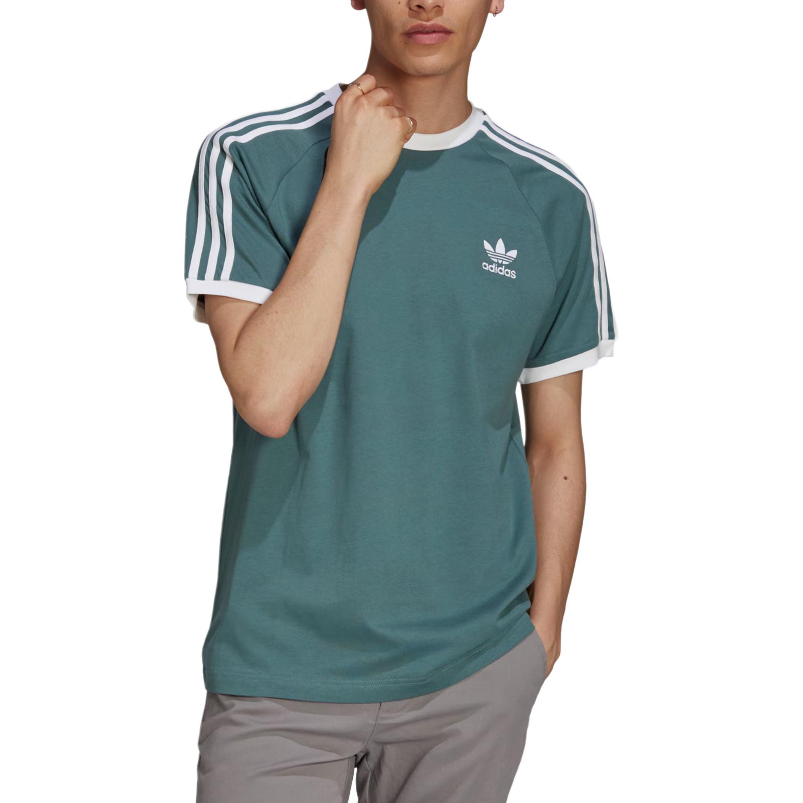 Мужская футболка adidas originals 3-Stripes Tee (зеленая) — фото 4