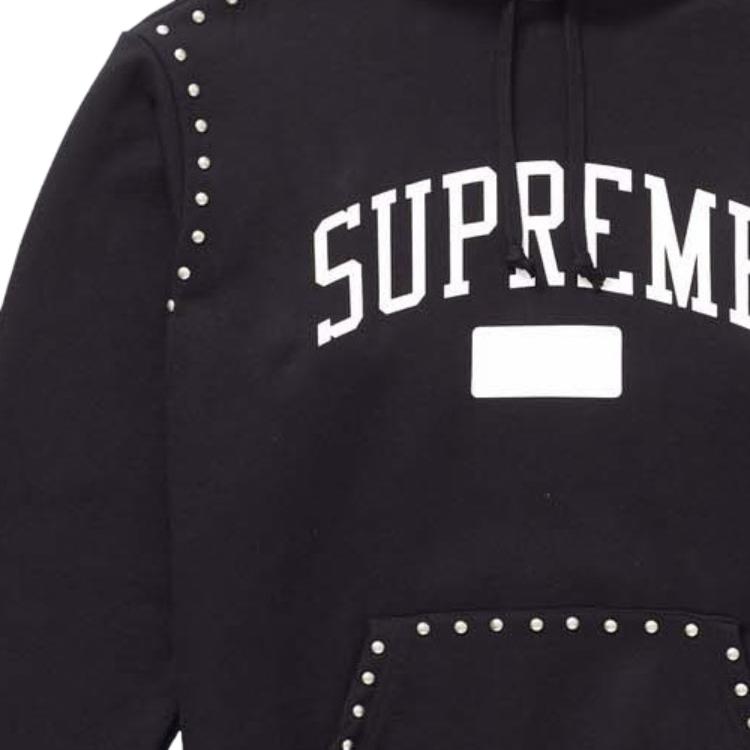 Худи Supreme FW18 Studded Hooded Sweatshirt Black (черное) — фото 2
