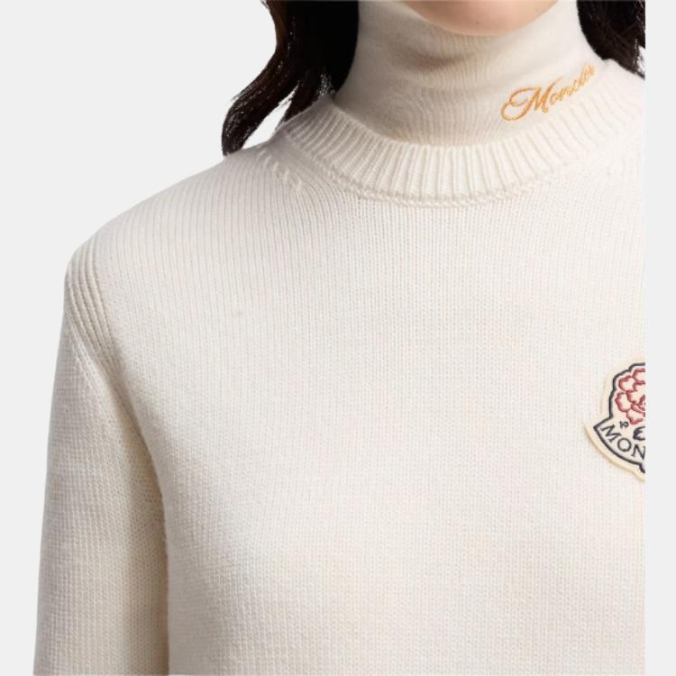 Женский свитер Moncler Crew Neck Tricot (бежевый) — фото 5