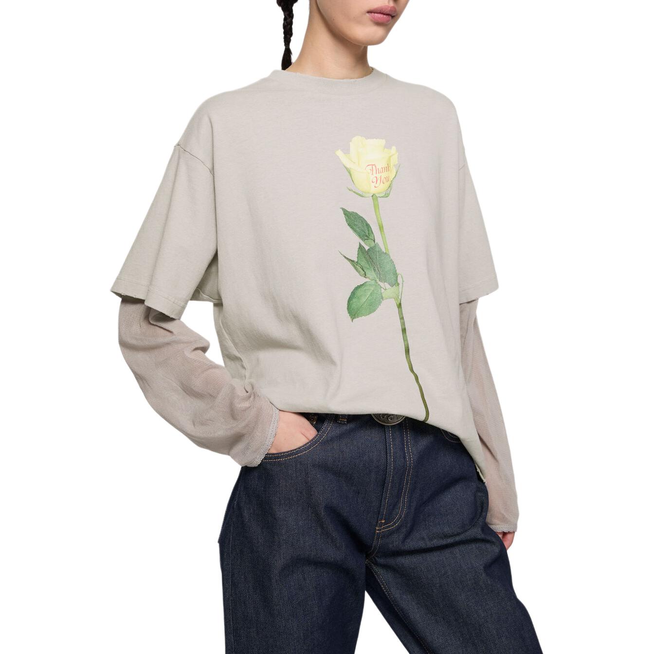 Женская футболка Acne Studios Floral (разноцветная) — фото 5