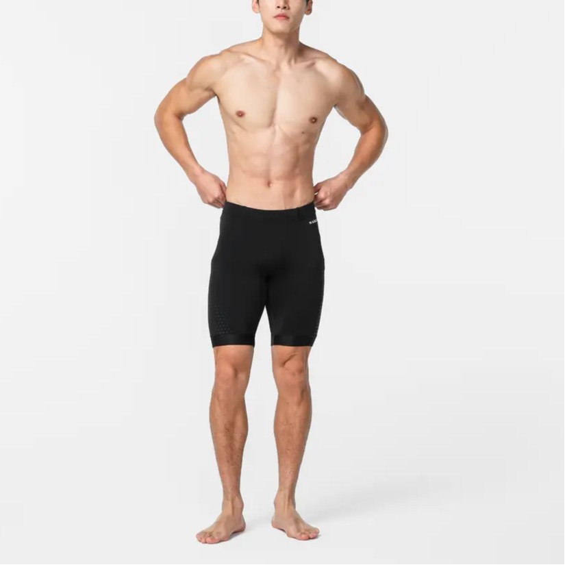 DECATHLON Fiti Black Hexagon Swimming Shorts Men’s Black