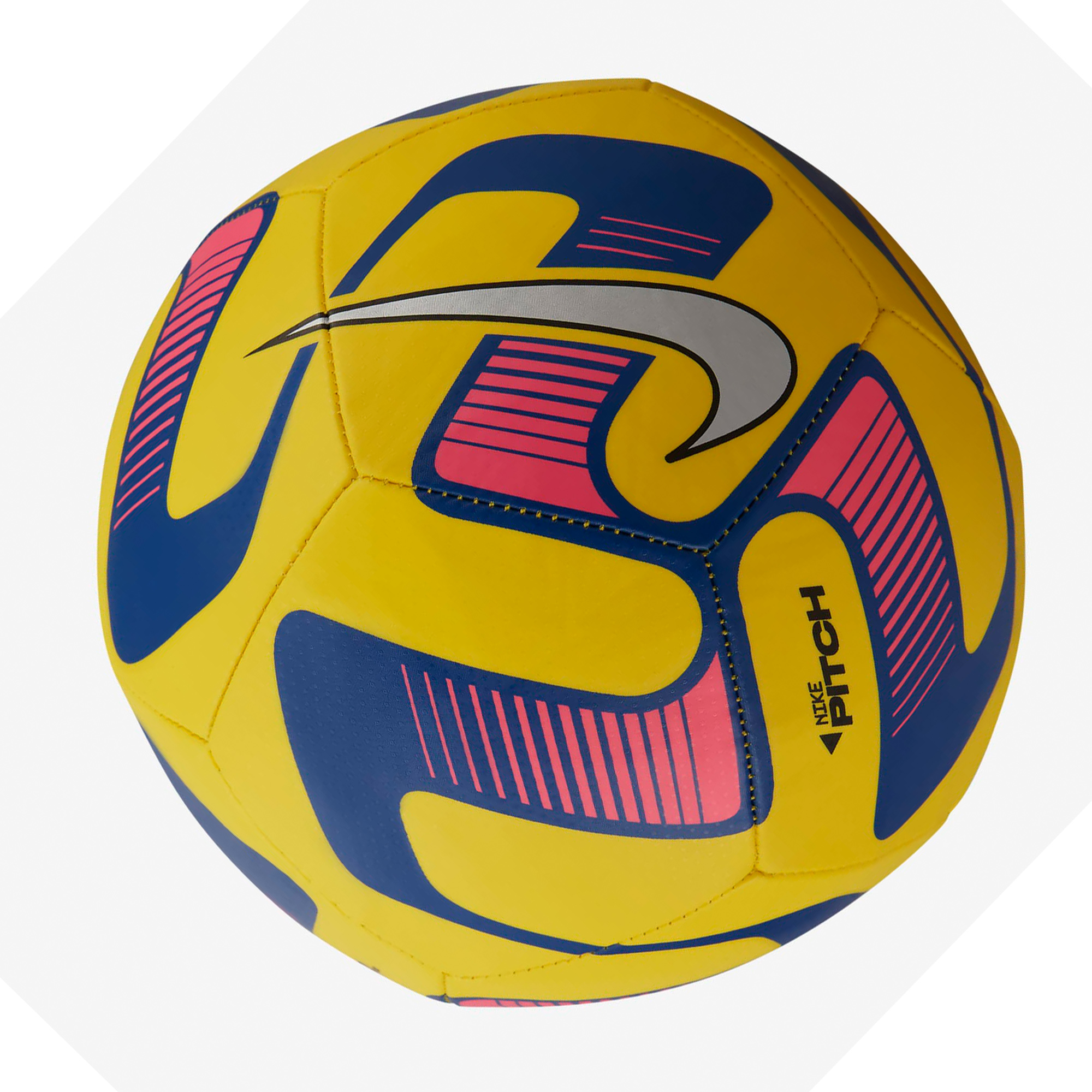 Nike Size 5 Ball Soccer Ball PVC Hand Stitched Soccer Ball Unisex Yellow, Old Royal, Metal Silver