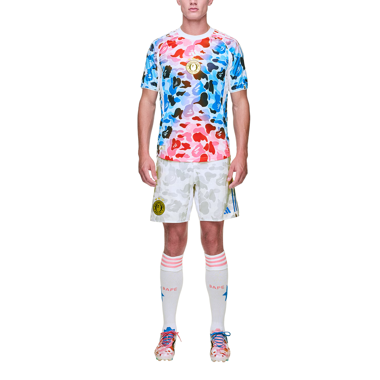 Adidas camouflage-print football shorts