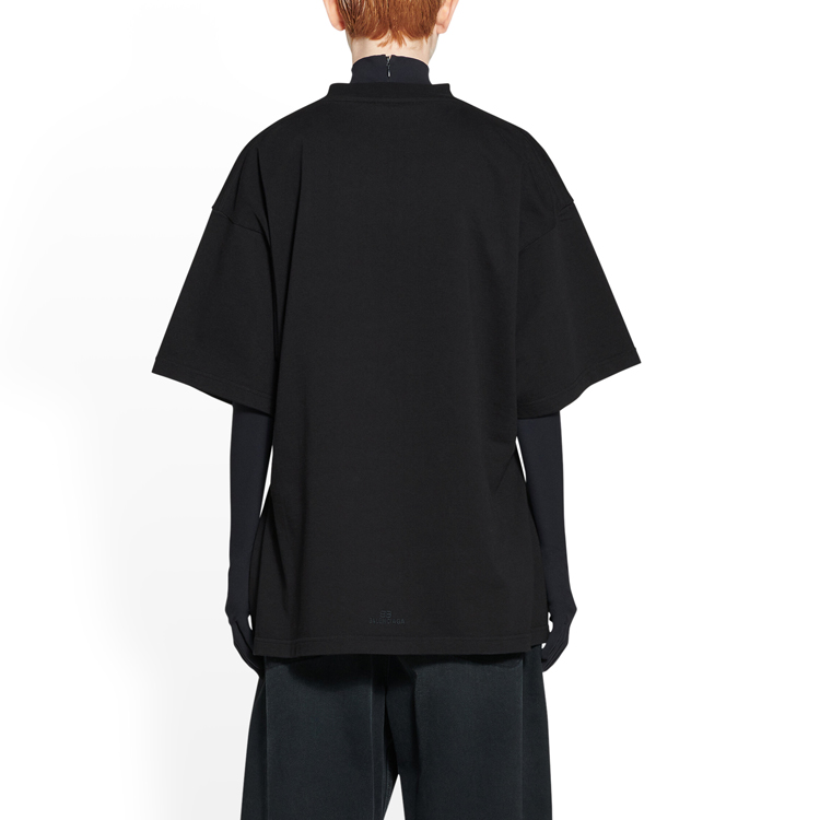 Женская футболка Balenciaga SS23 T (черная) — Черный — фото 4