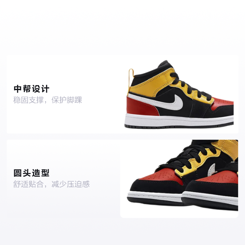 Детские кроссовки Jordan Air Jordan 1 (черно-красные) — Чёрныйкрасный — фото 2