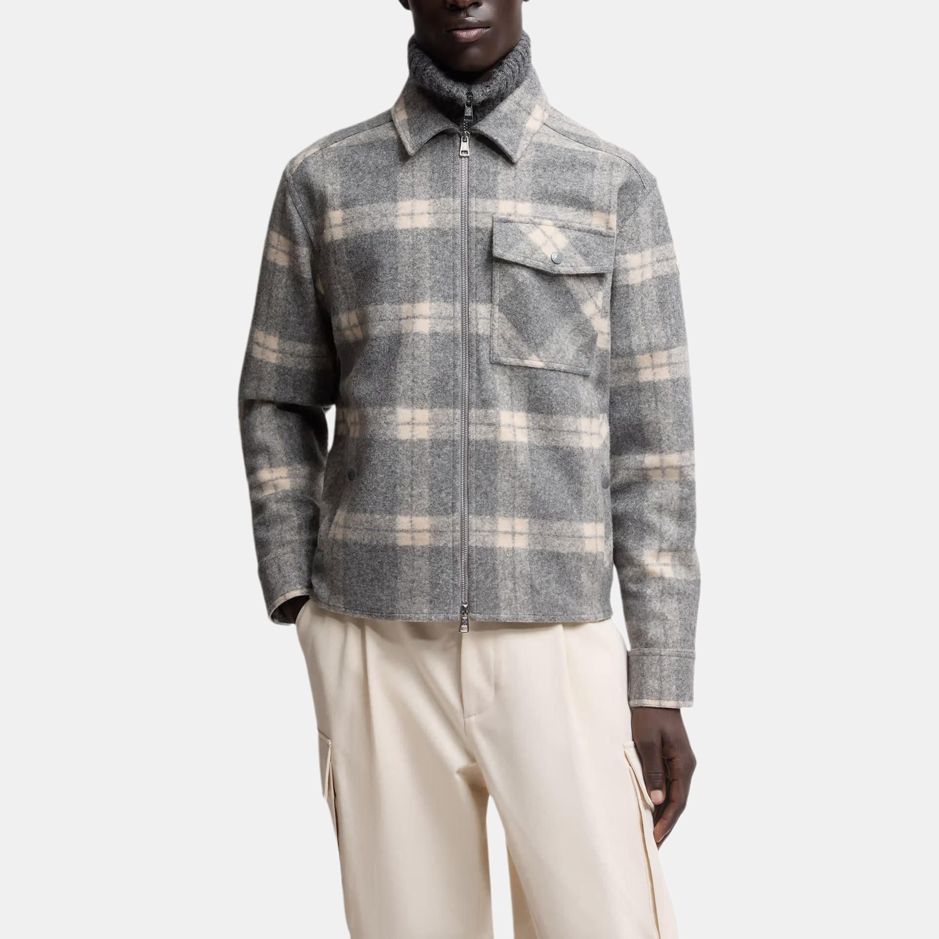 Мужская рубашка Moncler Tartan Long Sleeve (разноцветная) — фото 2