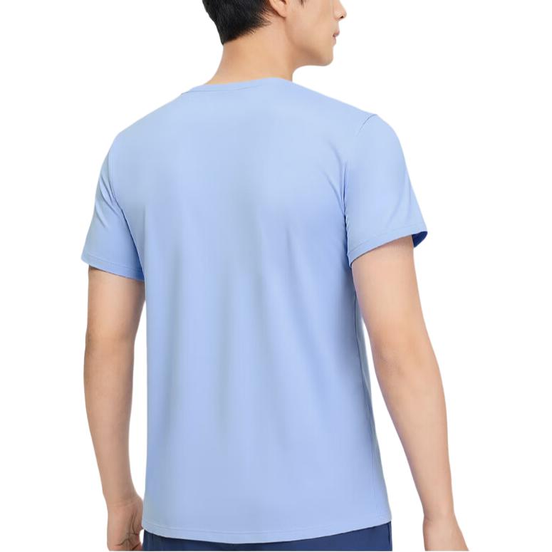 Skechers Quick Dry T Shirts Men’s Blue 00F5 Crew Neck Moderate