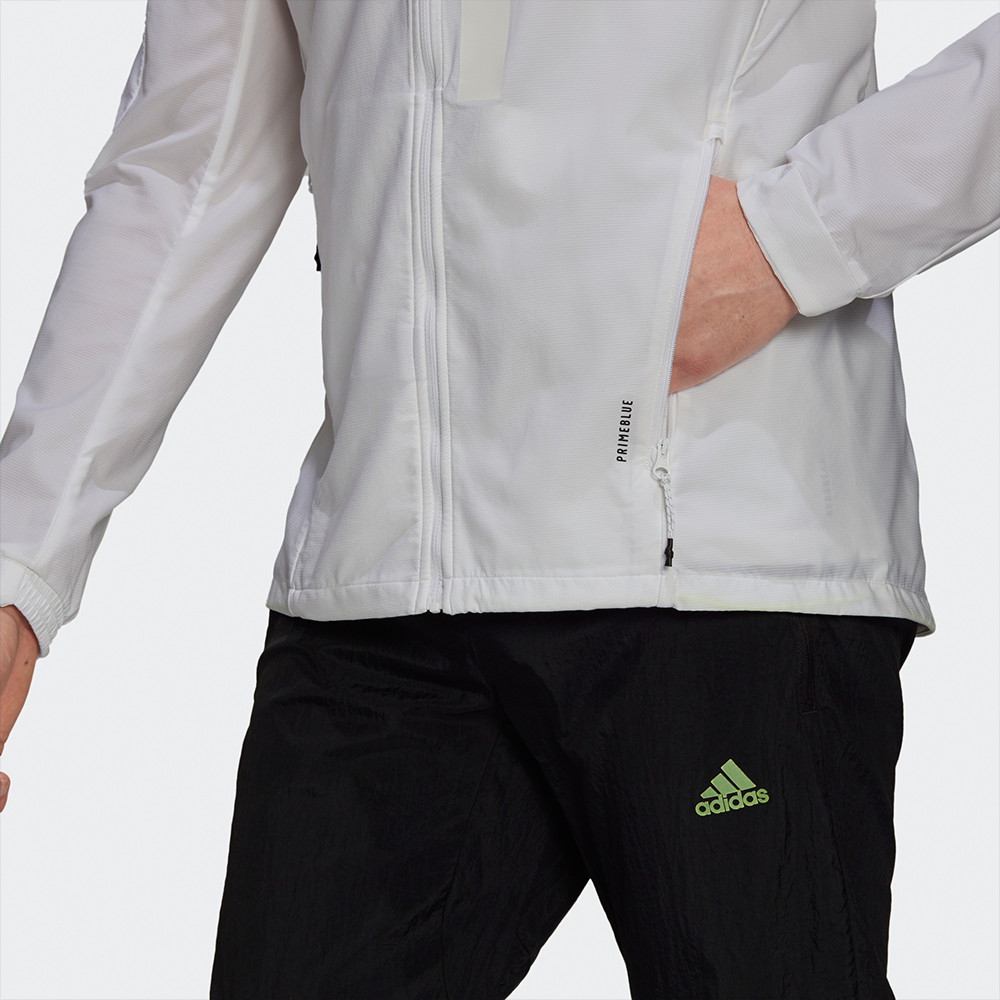 Мужская куртка adidas Running Jacket (белая) — фото 5