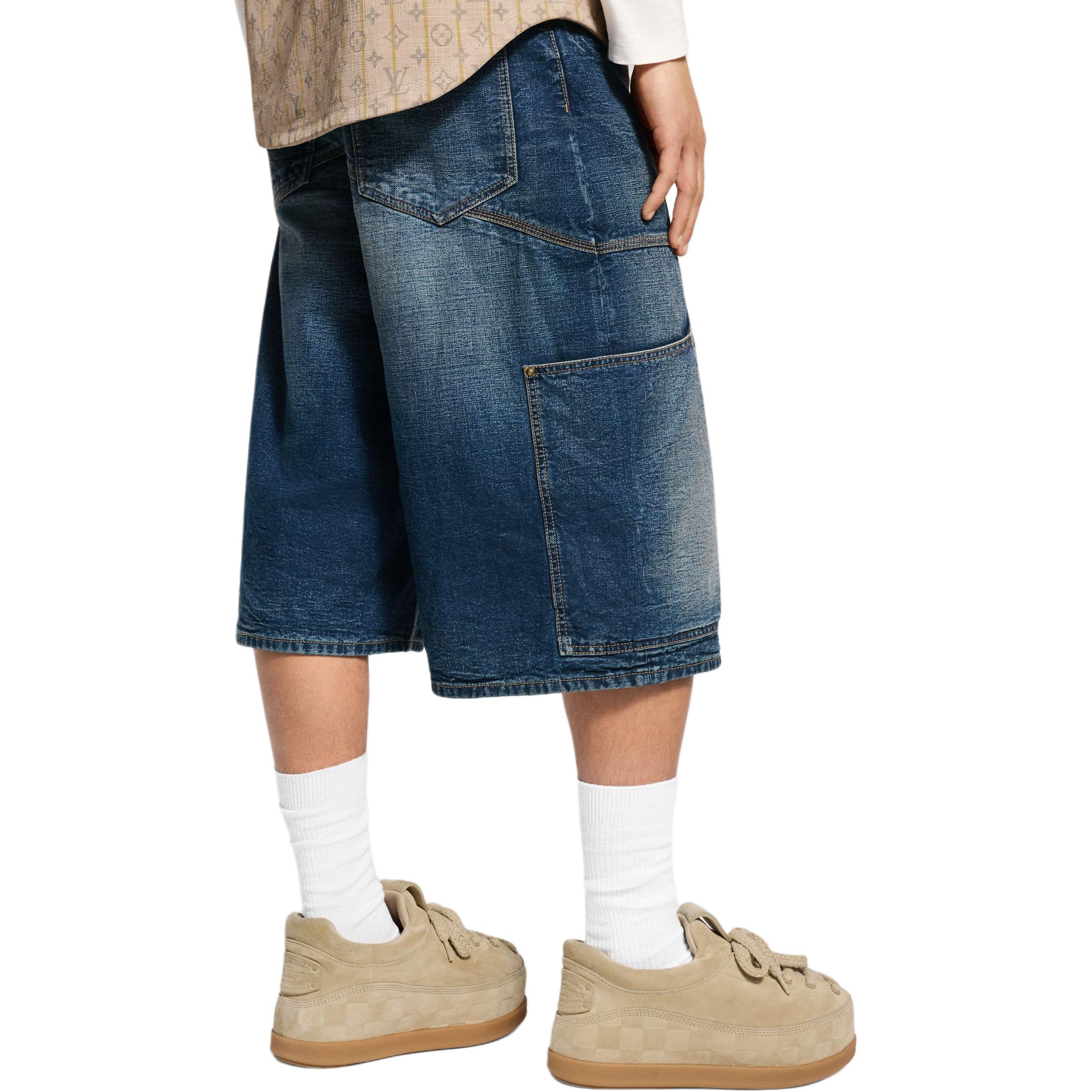 Мужские шорты Louis Vuitton x Nigo Denim Shorts (голубые) — фото 5