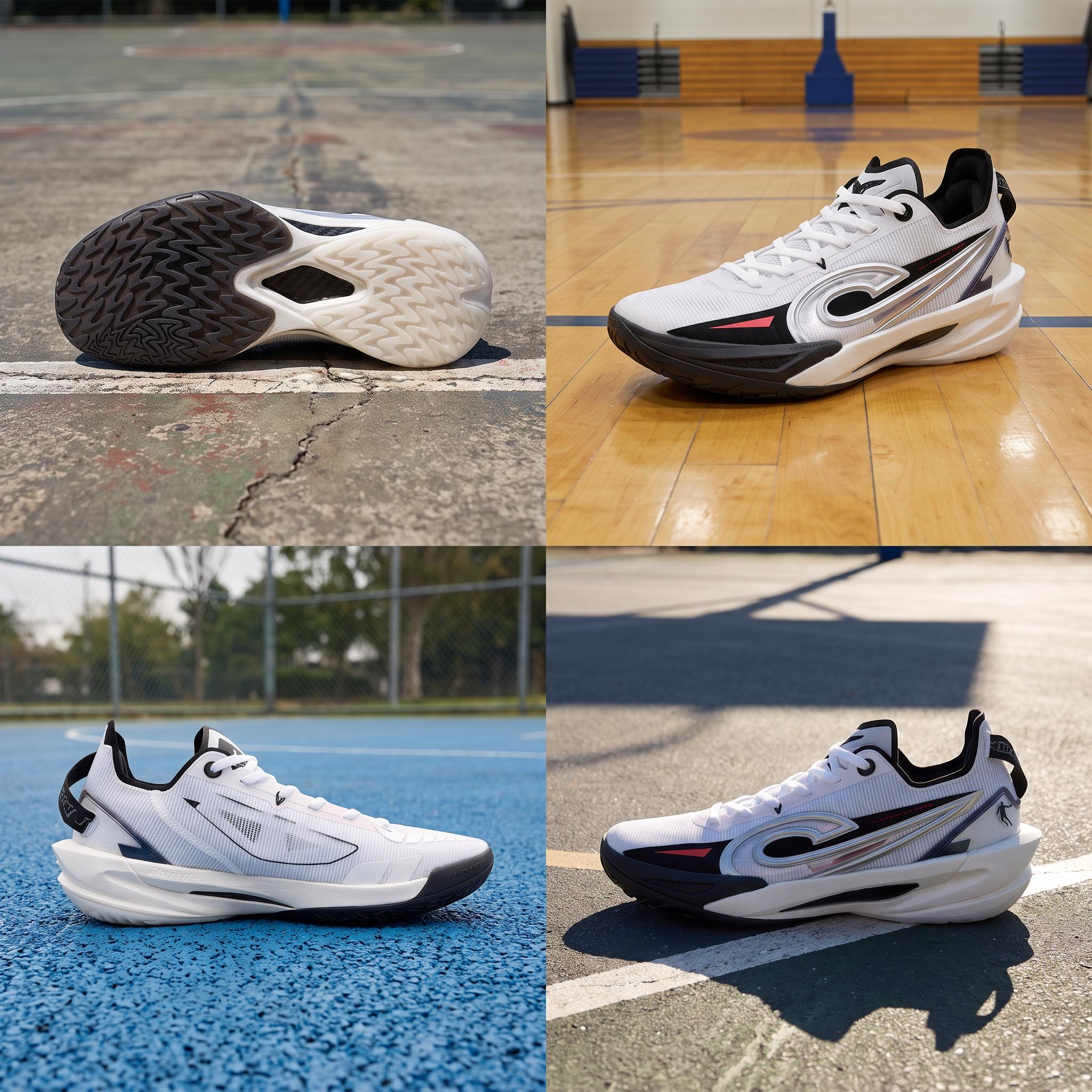 QIAODAN Thorn RISE 2.0 Newborn Low top Basketball Shoes Men's White Black