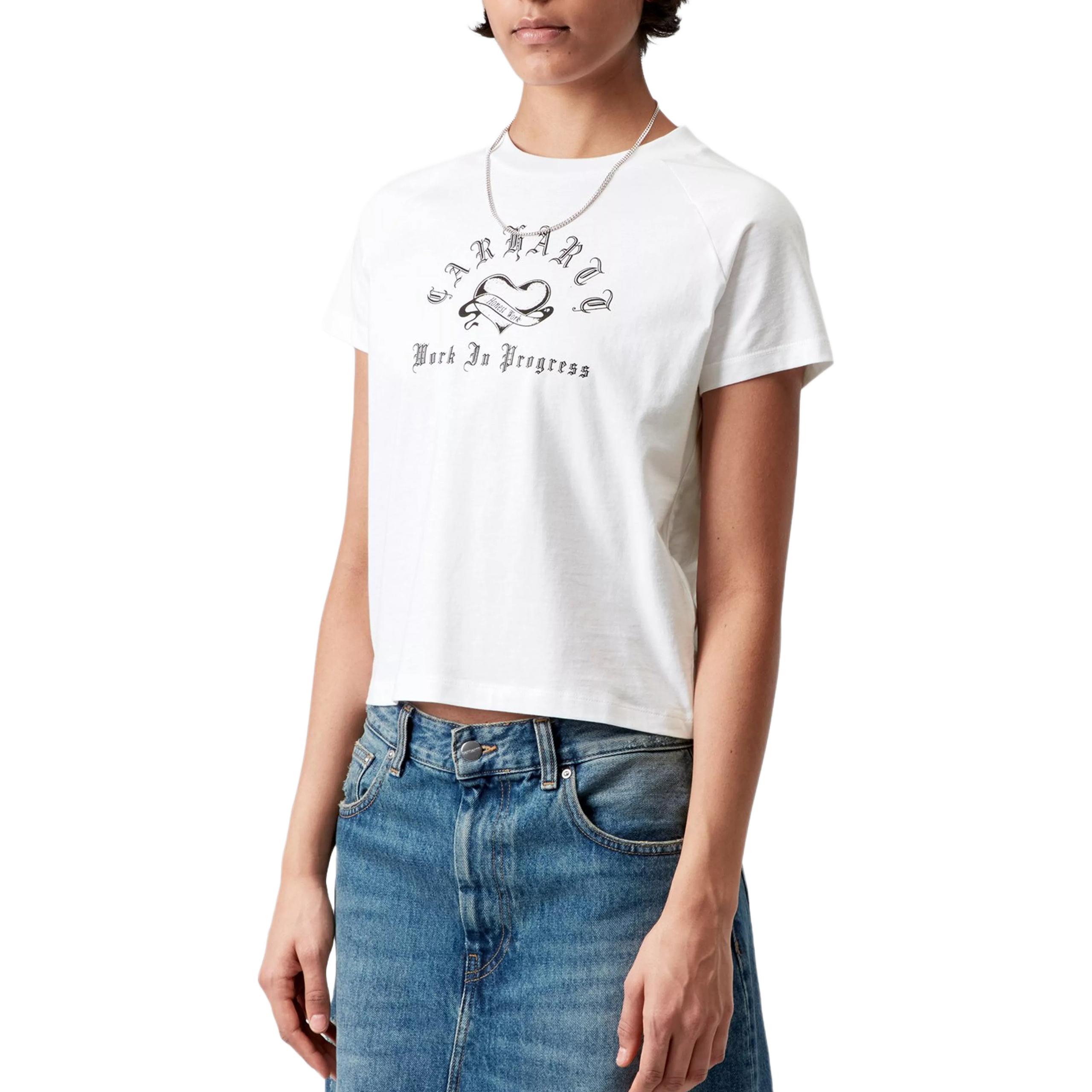 Женская футболка Carhartt WIP SS26 W' S/S Honest Work T-Shirt (белая) — фото 2