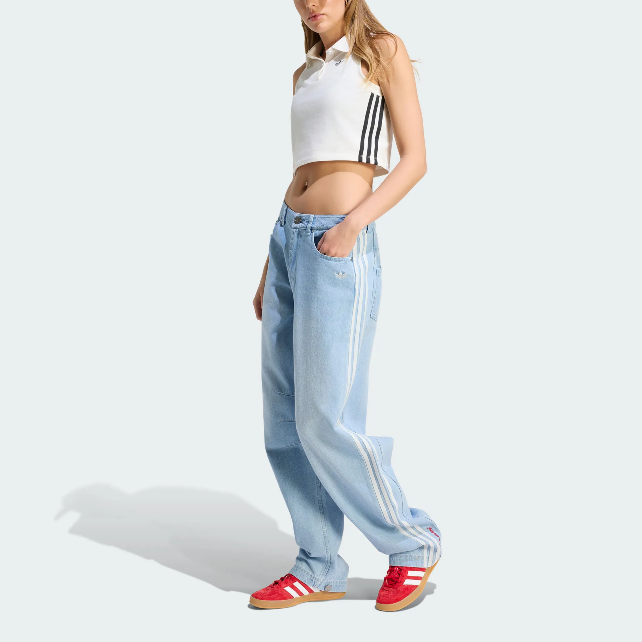 Женские джинсы adidas Originals × Coca-Cola (синие) — фото 3