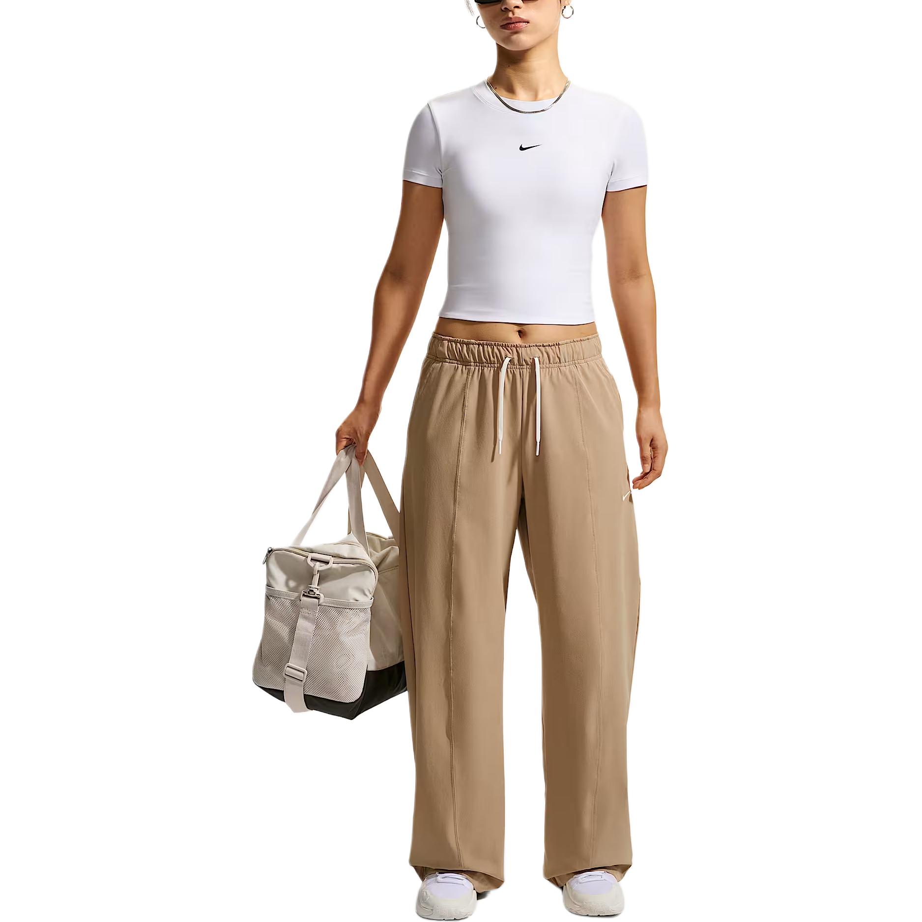 Женские брюки Nike AS W NK One DF WVN Wide Leg (оливковые) — фото 2