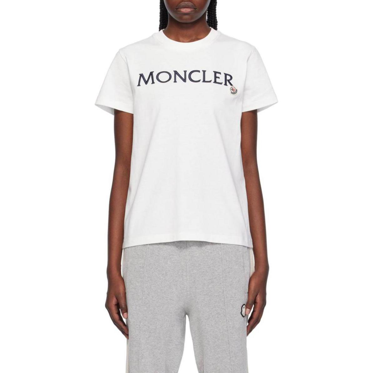 Женская футболка Moncler (белая) — фото 5