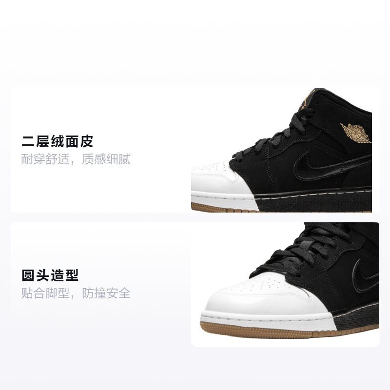 Кроссовки Jordan Air Jordan 1 Mid (черно-белые) — Чёрный / белый — фото 2