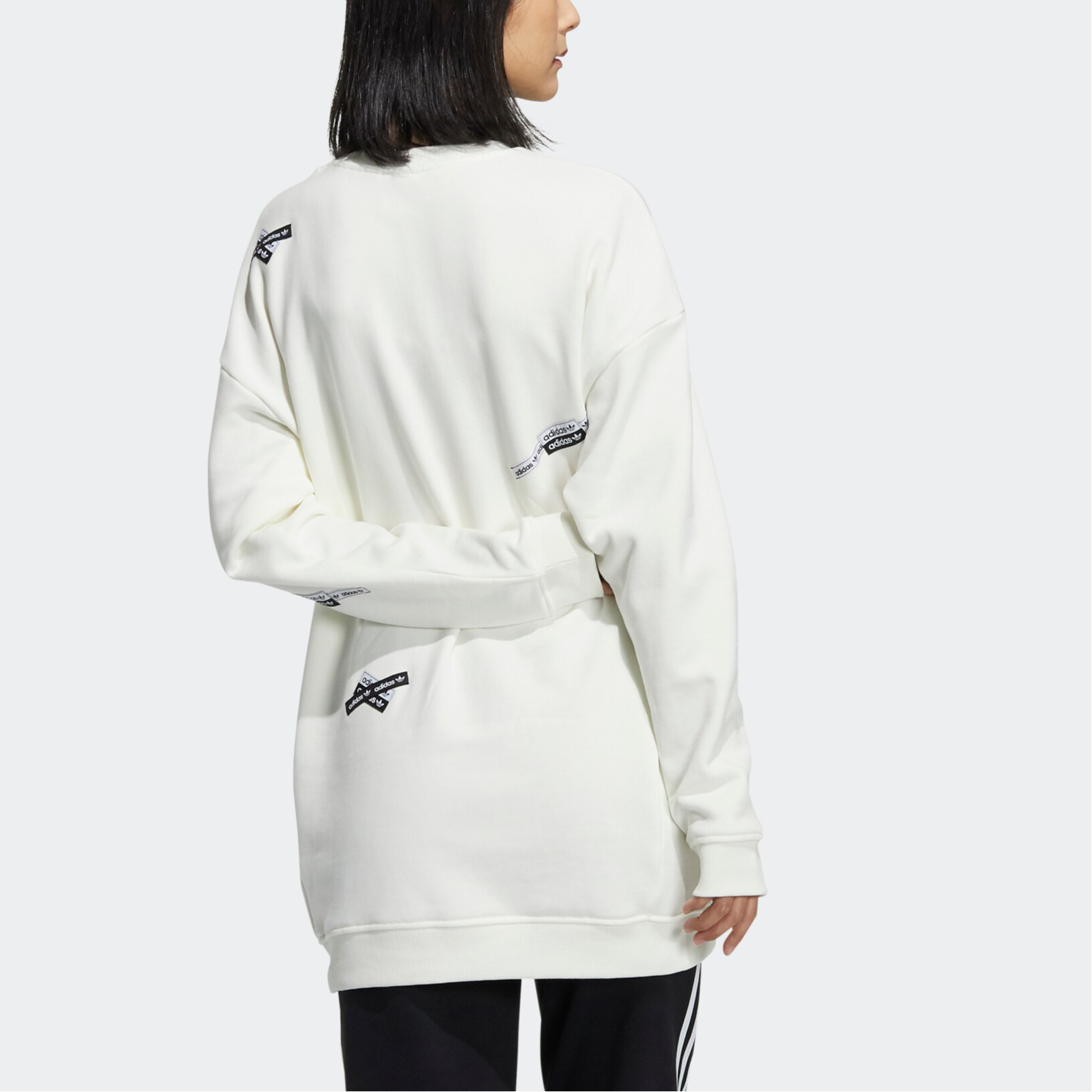 Женская толстовка adidas originals Long Crew (белая) — фото 5