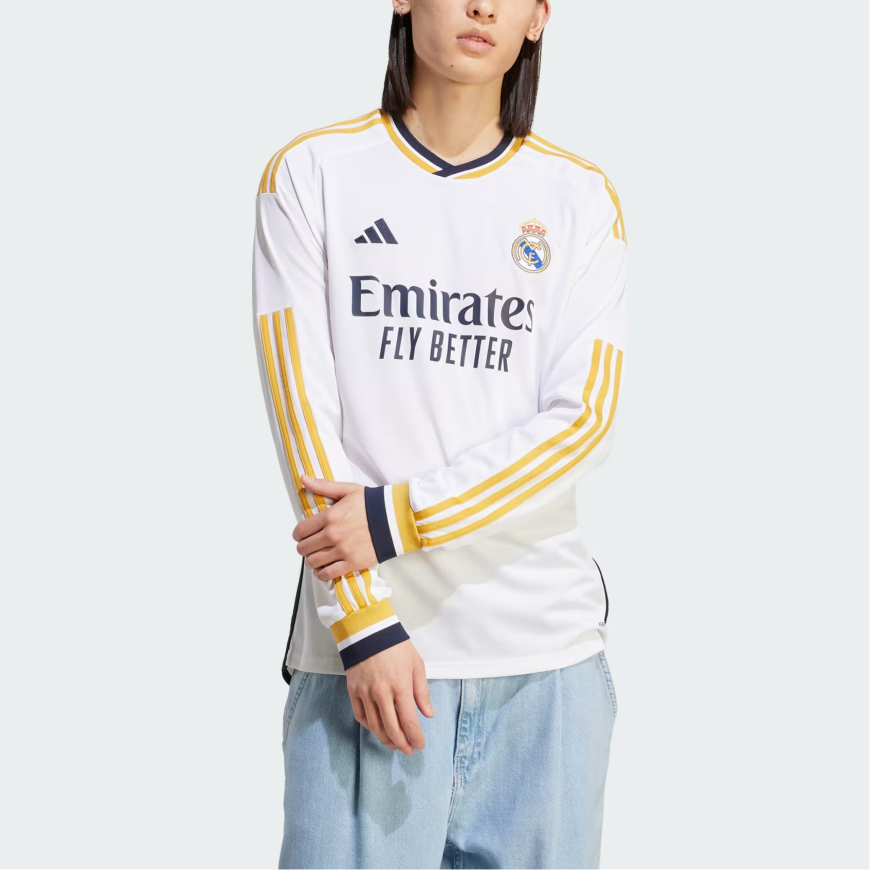 Adidas Real Madrid Soccer Jerseys Men’s White Moderate Straight Fit