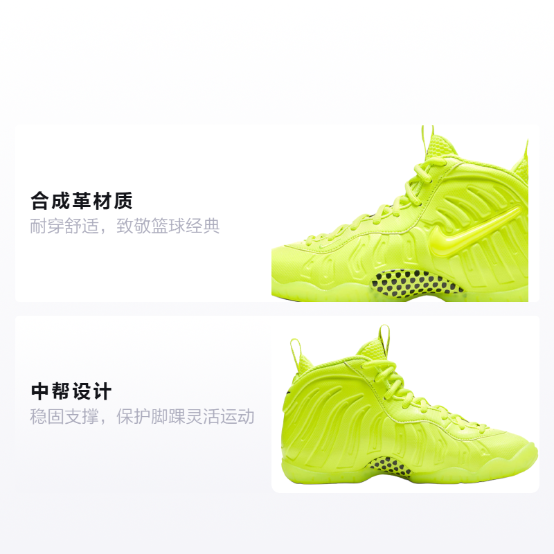 Кроссовки Nike Foamposite Pro Little Posite (желтые) — фото 2