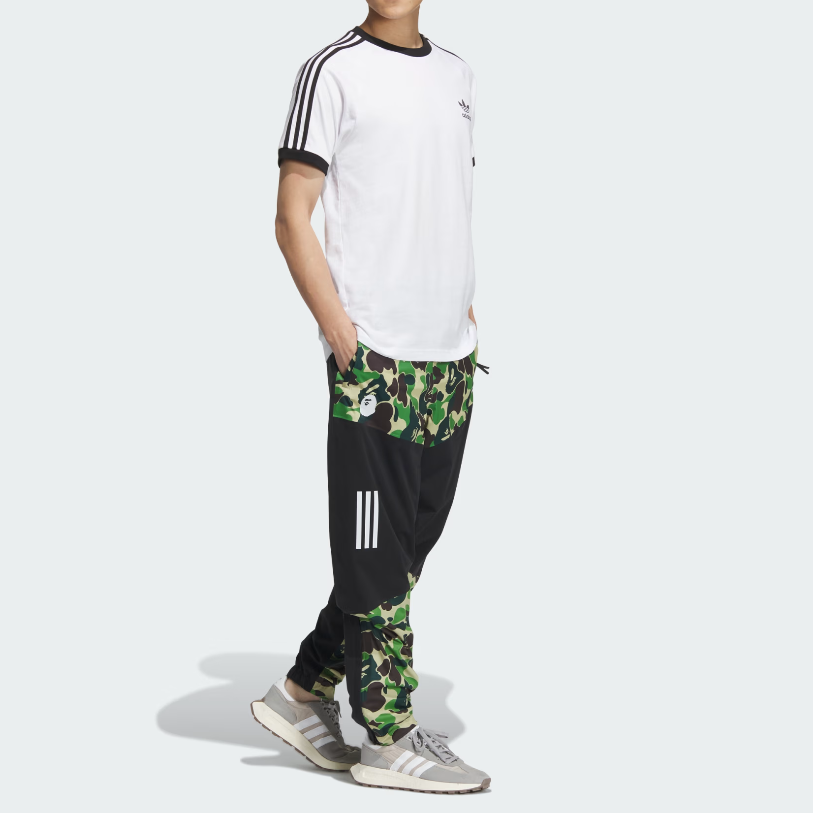Adidas X Bape Collaboration Sports Pants Men’s Black