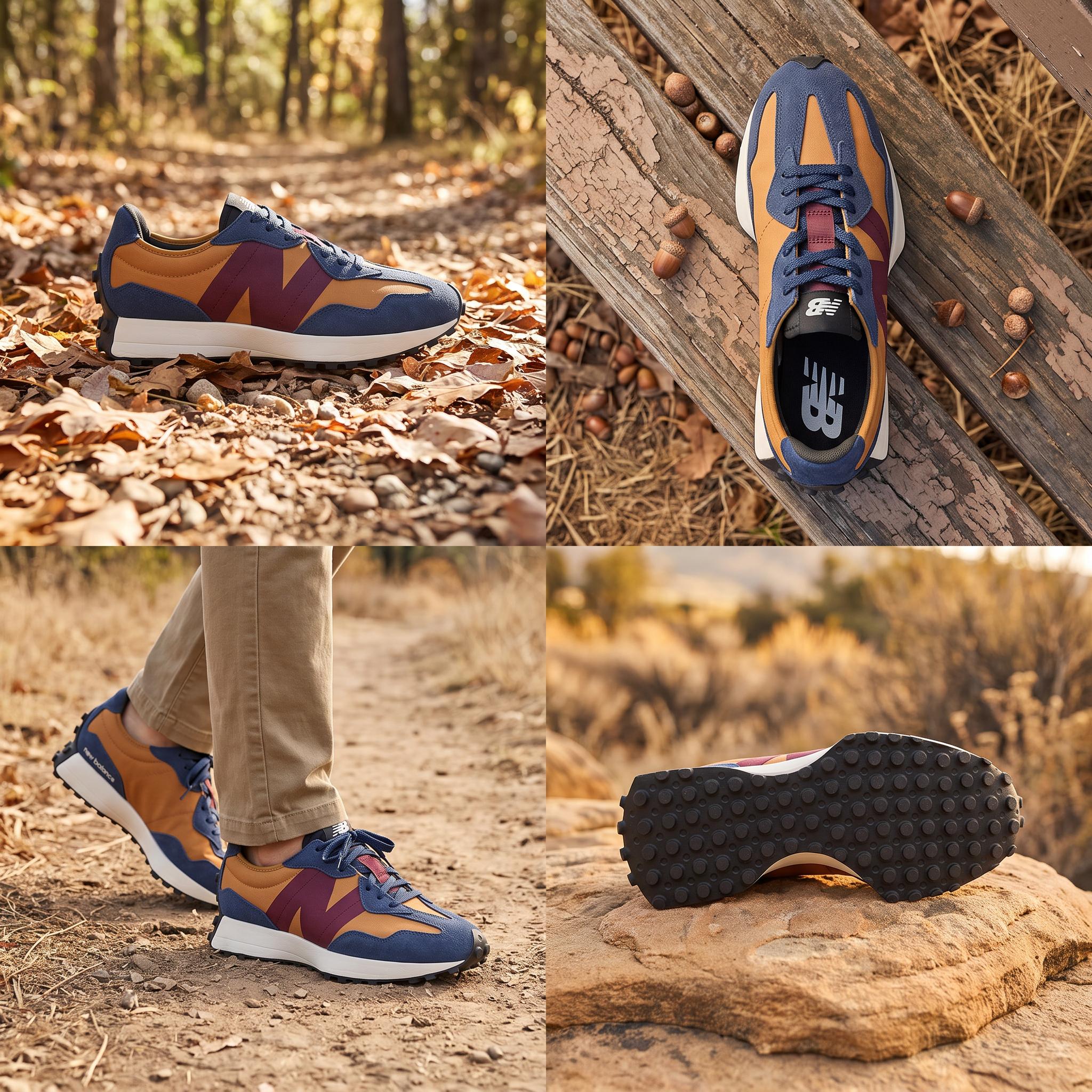 New Balance NB 327 Cushioning Abrasion Resistant Low top Running Shoes Unisex Brown Yellow