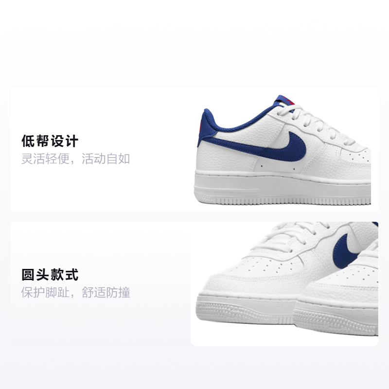 Кроссовки NikeAir Force 1 GS (сине-белые) — фото 2