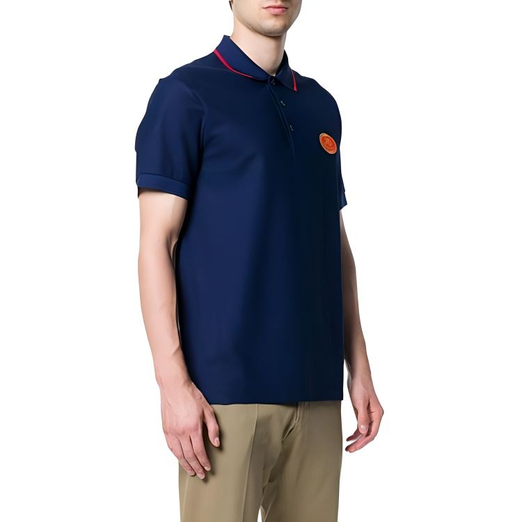 Мужская футболка Burberry LogoPolo (морская волна) — фото 4