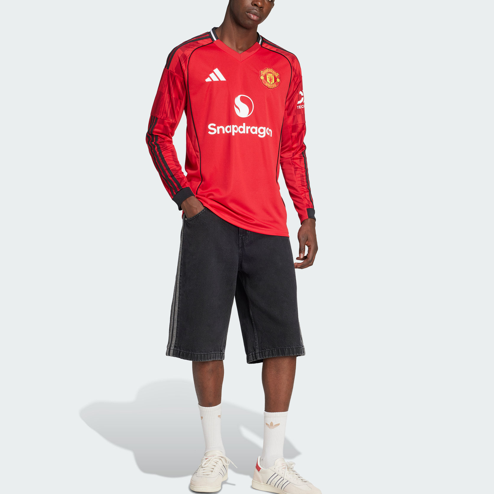 Adidas Free Shipping With AdiClub Manchester United 25/26 Long Sleeve Home Jersey