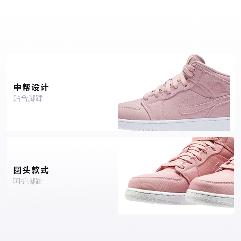 Кроссовки Jordan Air Jordan 1 Mid GS (розовые) — фото 2