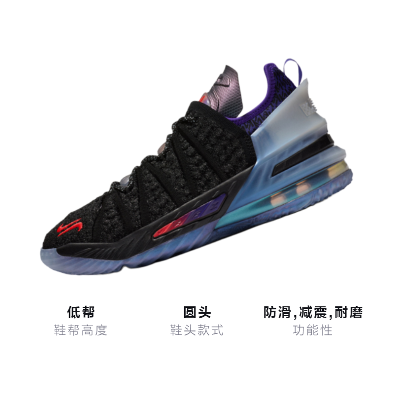 Баскетбольные кроссовки Nike NikeLebron 18 The Chosen 2 GS (черно-фиолетовые) — фото 3