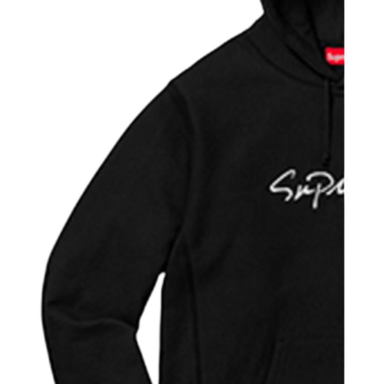 Худи Supreme FW18 Classic Script Hooded Sweatshirt (черный) — фото 3