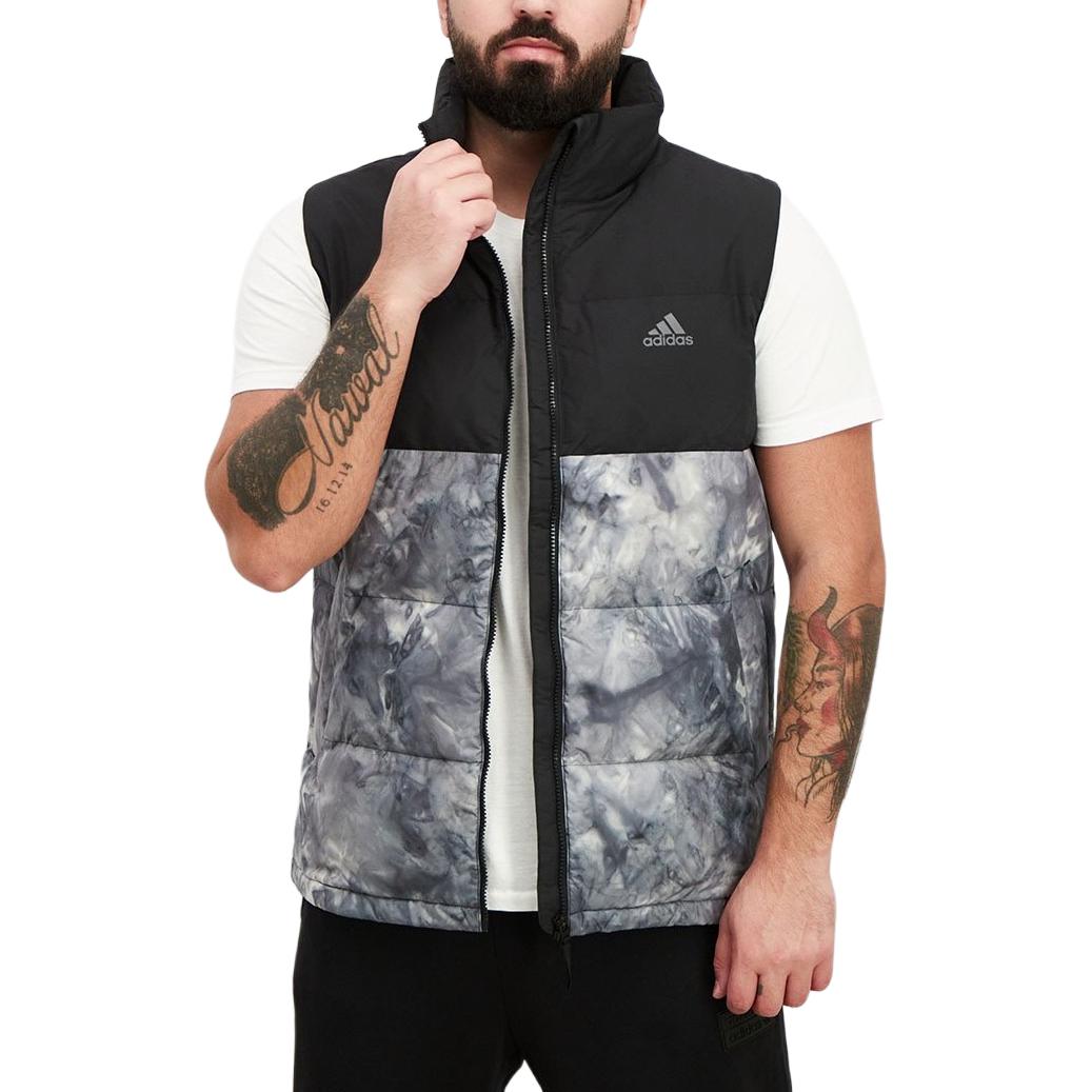 Мужская куртка adidas Tiedye Dwn Vest (черно-серый сплит) — фото 4