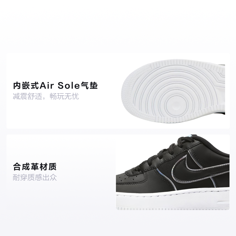 Кеды Nike Air Force 1 Y2K GS (черные) — 黑/镭射 — фото 2