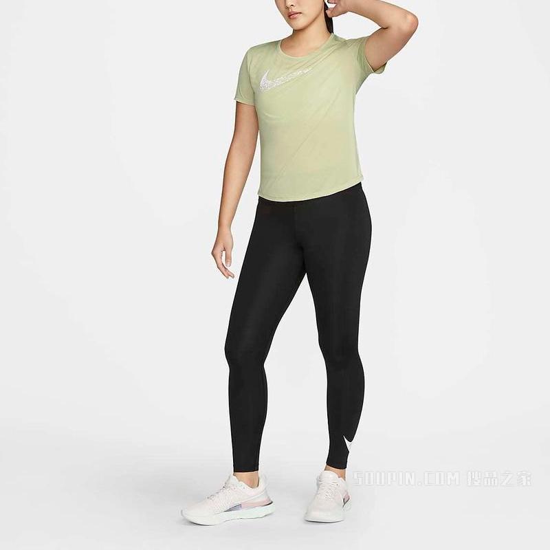 Nike Set in Sleeve Running T Shirt Women’s Light Olive Green