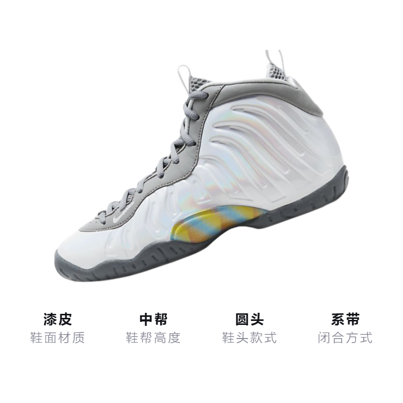 Кроссовки Nike Foamposite One (бело-серые) — фото 3