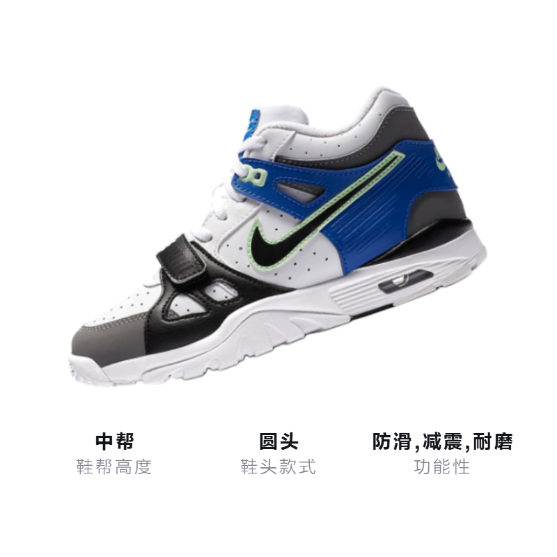 Кроссовки Nike Air Trainer 3 BP (черно-бело-синие) — фото 3