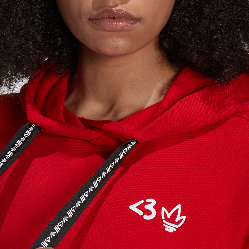 Женское худи adidas originals Vday Hoody (красное) — фото 5