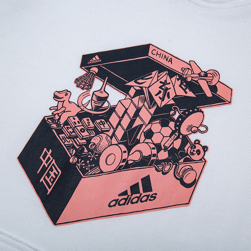 Мужское худи adidas China Toys Hd (белое) — фото 5
