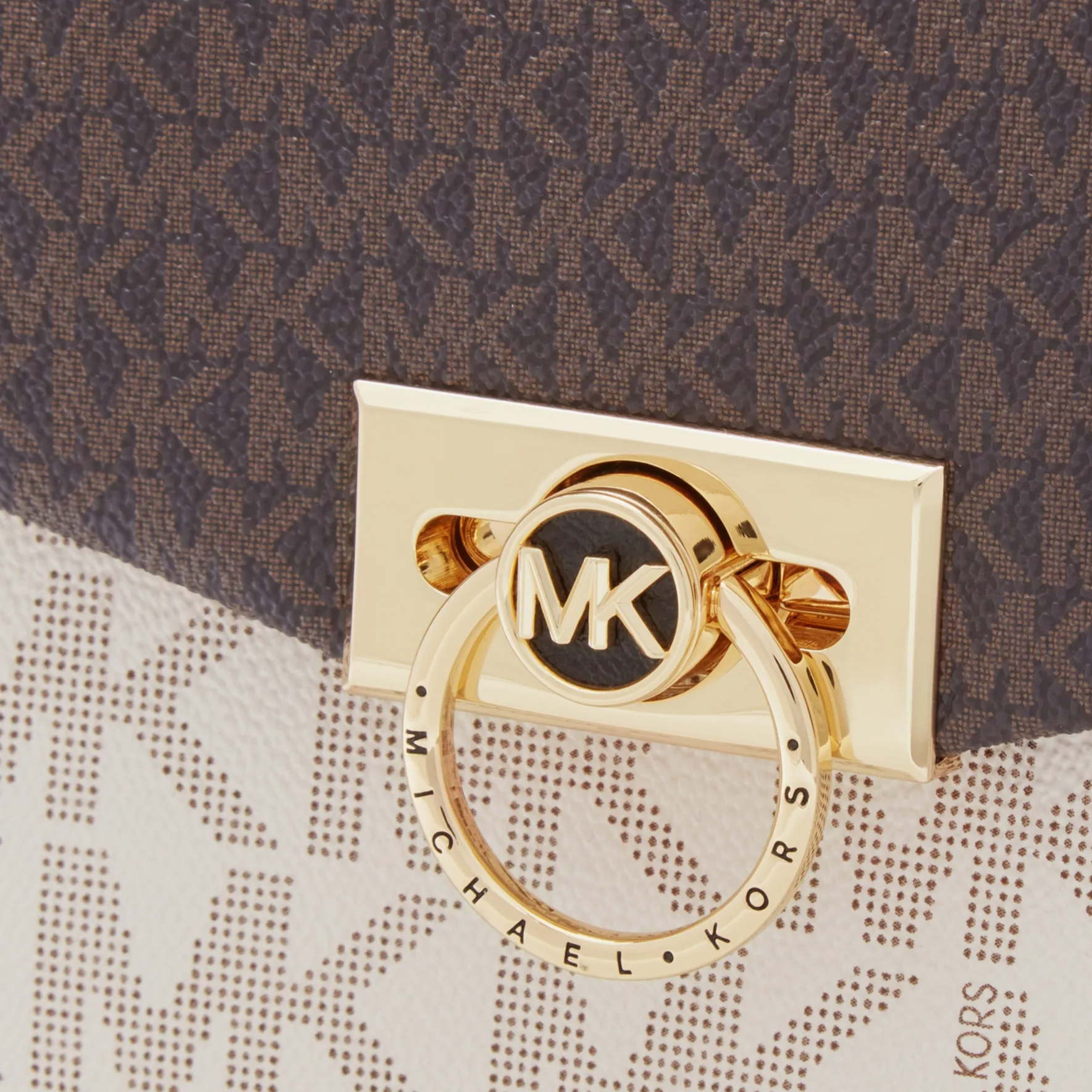 Женская сумка MICHAEL KORS Hendrix (бело-коричнево-черная) — фото 5