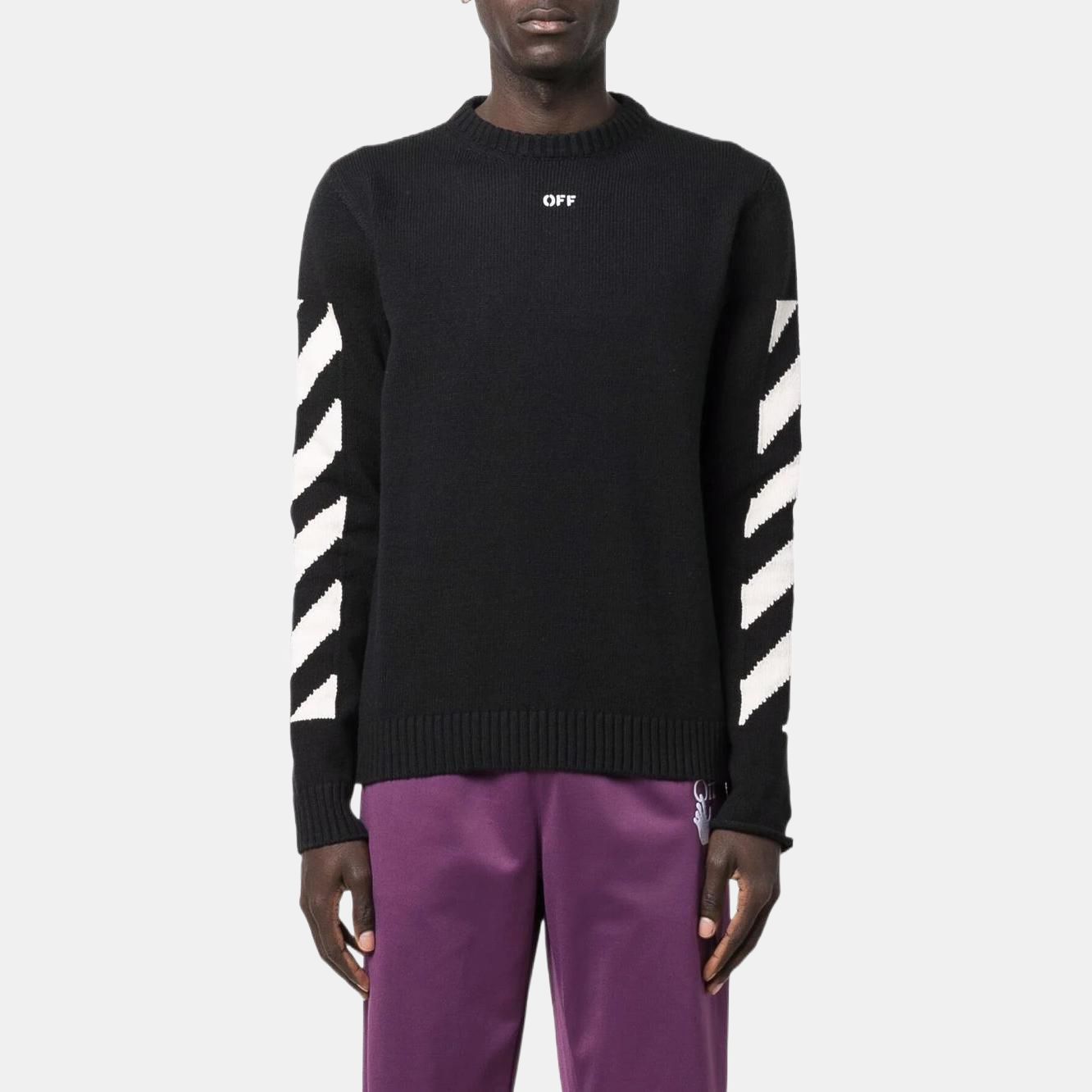 Мужской свитер OFF-WHITE OMHE023C99KNI0011001 (черный) — фото 3