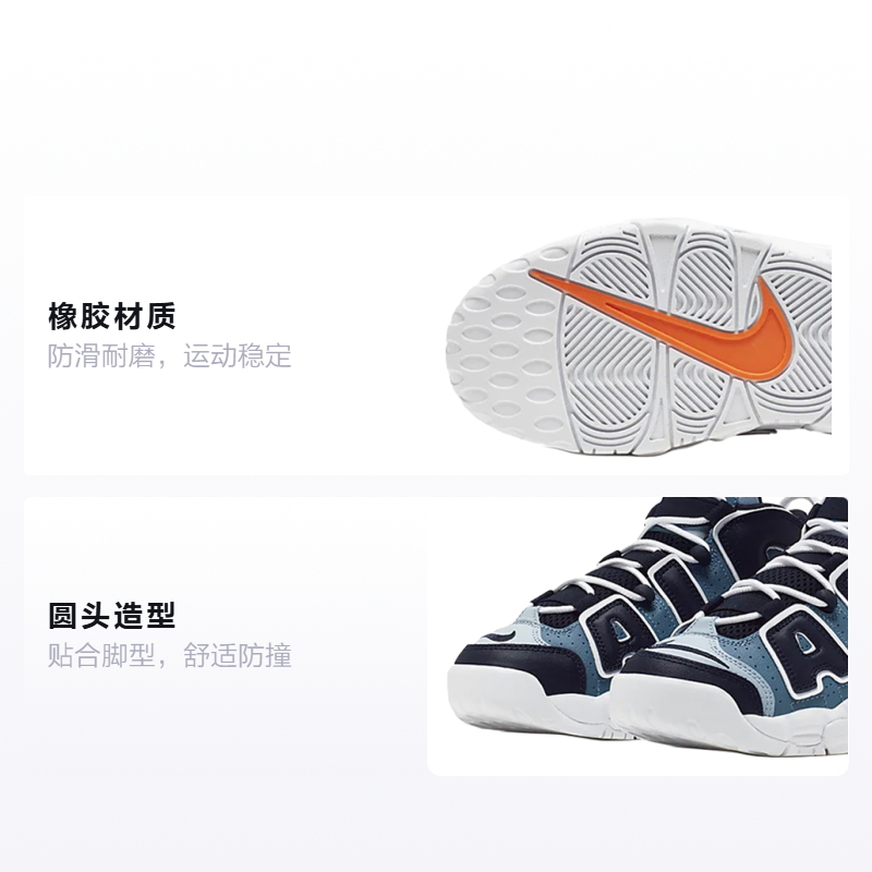 Унисекс кроссовки Nike Air More Uptempo 96 Denim (черно-сине-белые) — фото 2