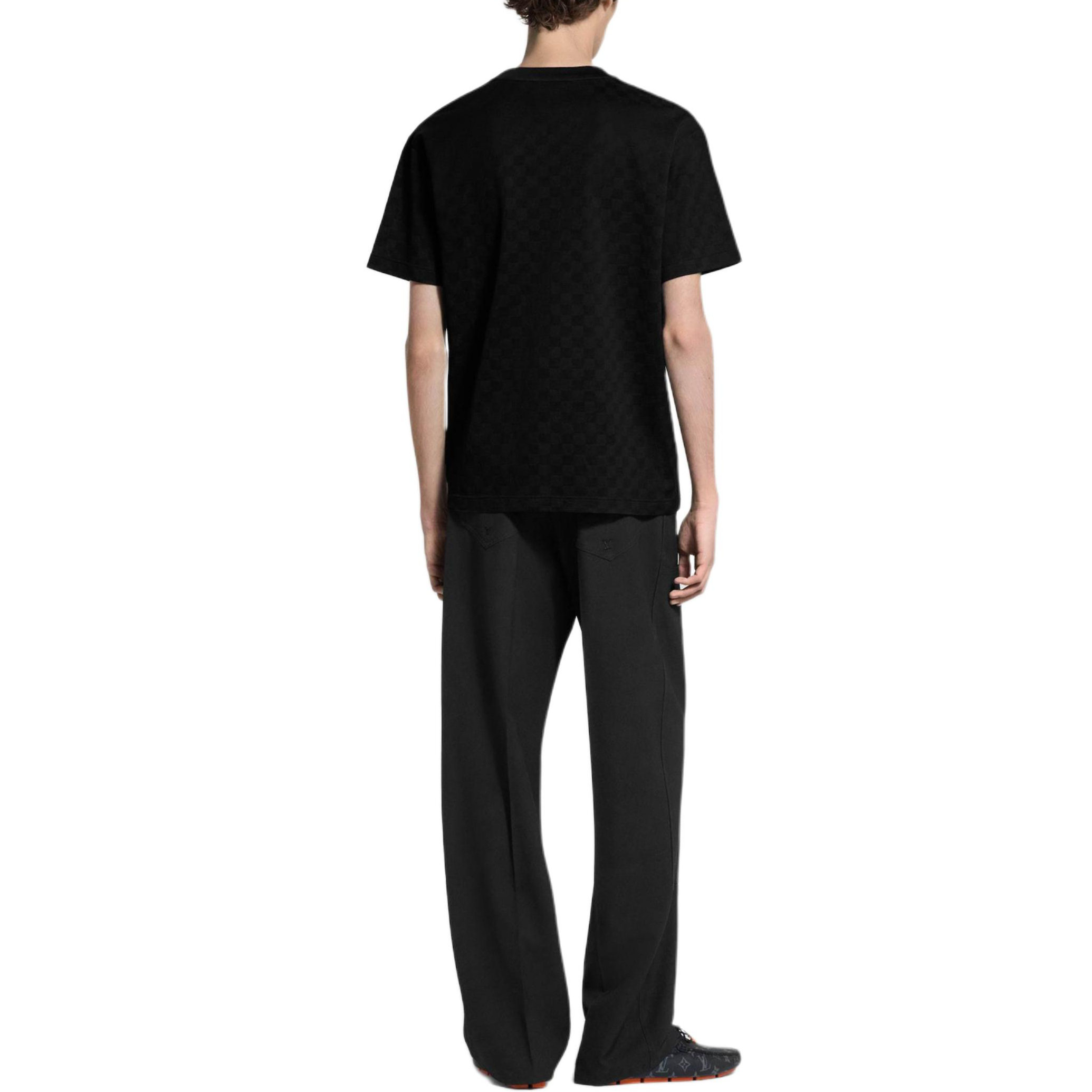 Мужская футболка Louis Vuitton Embroidered Letter Tee (черная) — фото 5